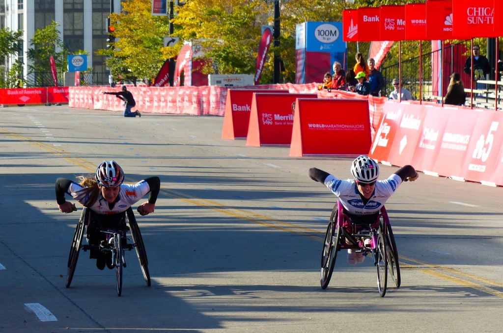 Wheelchair racers at 2014 Chicago marathon